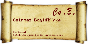 Csirmaz Boglárka névjegykártya
